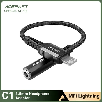 ACEFAST MFi Lightning-3,5 мм Адаптер для наушников Для iPhone 12 11 Pro Max XS 3,5 мм Разъем AUX Конвертер Наушников Для IOS Проводной Шнур