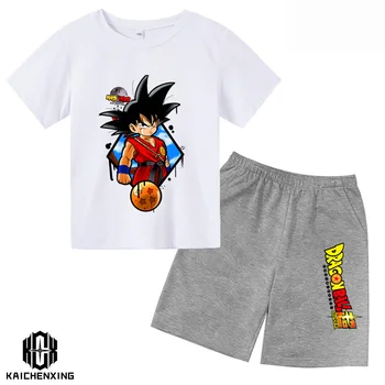 2023 Япония Аниме Dragon Ball Z Футболка Детская Летняя Goku Kakarotto Топы Забавная Мужская Женская Футболка Одежда Для Мальчиков Комплект футболок с Наруто Для Девочек